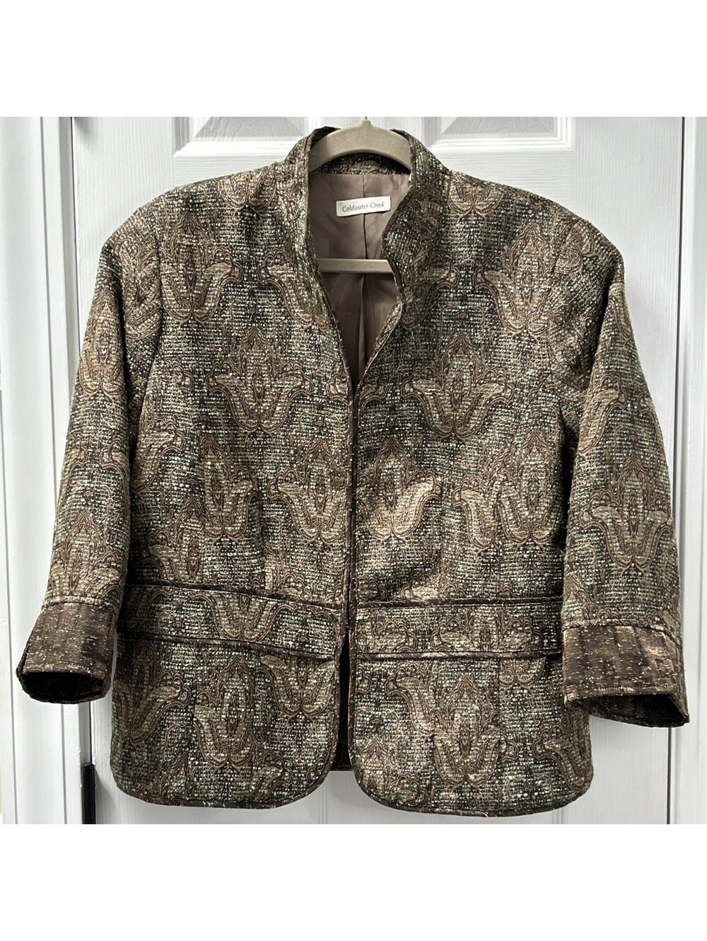 Gorgeous Tapestry Fall Blazer Jacket Coldwater Creek Sz 14